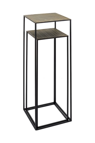 Mesa auxiliar encajable Mirage - Negro y dorado - 34 y 30 cm