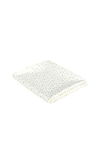 Mantel rectangular - 
Blanco y dorado - 140 x 250 cm