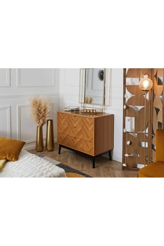 Cómoda de 3 cajones de madera y pino Felix - 90 x 79 x 49 cm