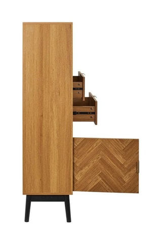 Aparador de 2 puertas de madera y pino Felix - 100 x 140 x 35 cm