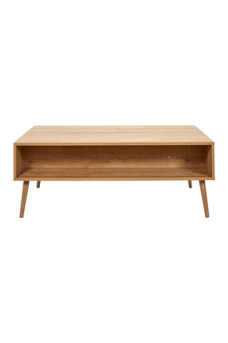 Mesa de centro de madera y ratán Bali - 110 x 59 x 41,4 cm
