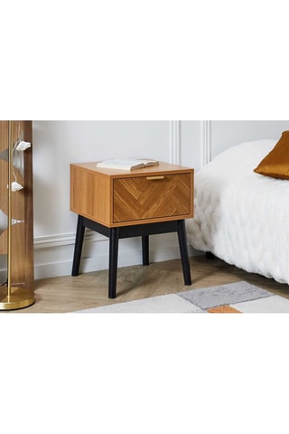 Mesilla de noche Felix - Natural y negro