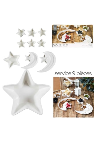 Service apéritif en New Bone China Mirage - 9 pièces