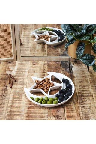 Plat de présentation en porcelaine Mirage - 30 x 3 x 3 cm