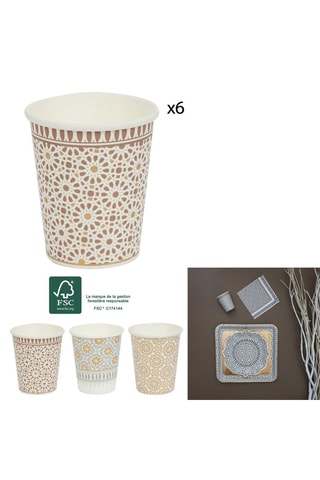 6 tazas desechables Mirage - 20 cl - Modelo aleatorio