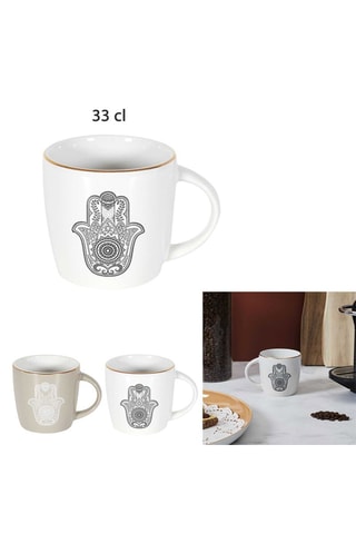 Mug in ceramica e grès - 33 cl - Modello casuale