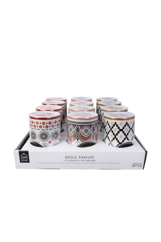 Quemadore de cerámica y cera perfumada