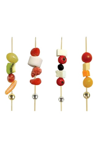 24 minibrochetas para aperitivo de bambú - 12 x 24 cm