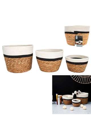 3 cestas - Natural y blanco