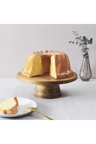 Expositor para repostería de acacia - 28 x 12 x 28 cm