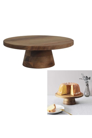 Expositor para repostería de acacia - 28 x 12 x 28 cm