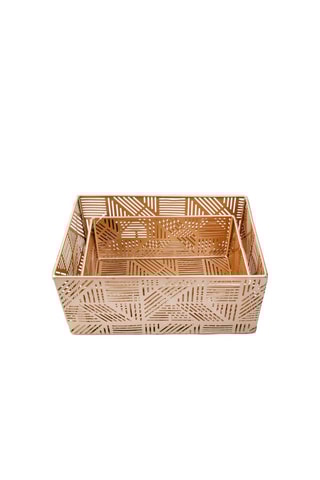 Cesta calada de metal - Dorado