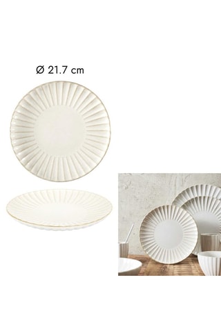 6 platos llanos de cerámica y gres - 21,7 cm