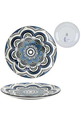 6 assiettes plates en céramique - 27 cm