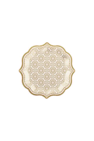 6 piatti usa e getta Marrone e bianco - 23 cm