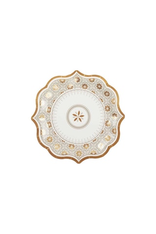 6 piatti usa e getta Marrone e bianco - 23 cm