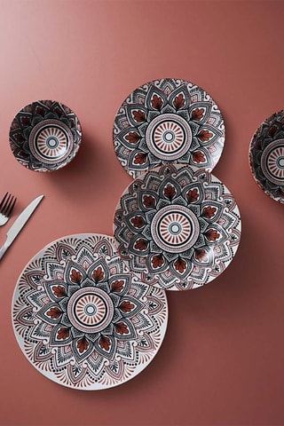 6 assiettes plates en porcelaine Mirage - 26,5 cm