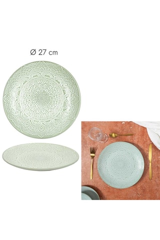 6 assiettes plates en grès Mirage - 27 cm