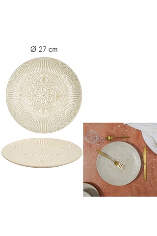 6 assiettes plates en grès Mirage - 27 cm