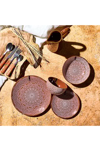 6 assiettes plates en grès Mirage - 19,5 cm