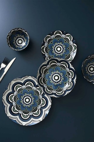 6 assiettes plates en céramique - 19 cm