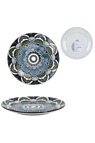 6 assiettes plates en céramique - 19 cm