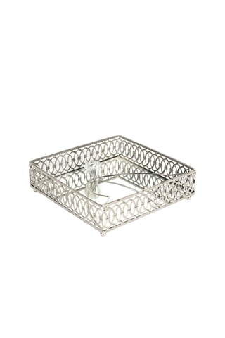 Servilletero - Plateado - 16,8 x 4,8 x 16,8 cm