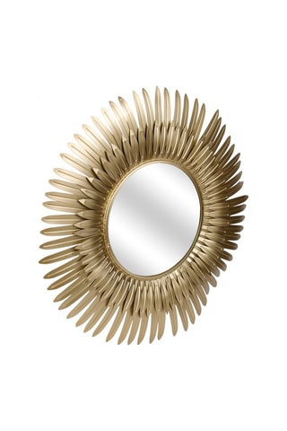 Espejo de plumas - 53,5 cm - Dorado