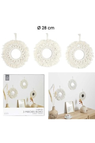 3 espejos Boho - 28 cm