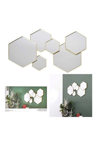 Espejo - 1 x 35 x 57 cm - Dorado