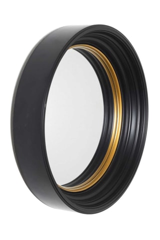 Espejo convexo - 41 x 41 x 7 cm - Negro y dorado