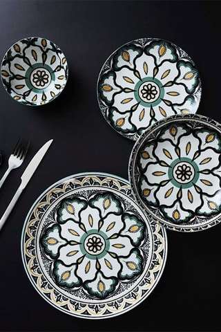 6 assiettes creuses en céramique - 20 cm