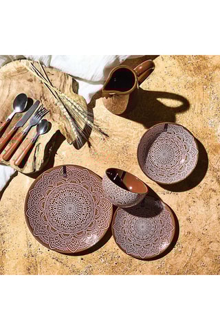 6 assiettes creuses en grès Mirage - 18,5 cm