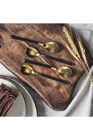 4 cucharas de postre de acero inoxidable