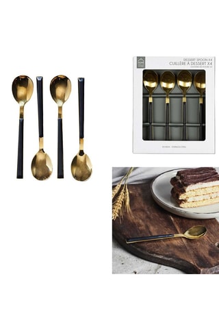 4 cucharas de postre de acero inoxidable