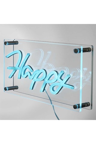Lámpara efecto neón Happy - Azul