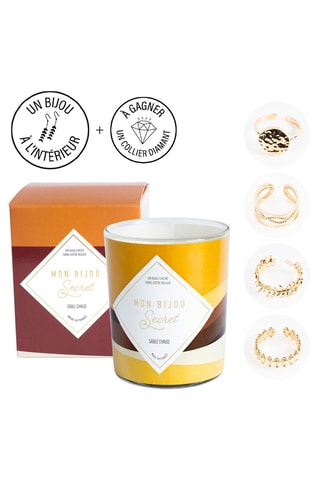 Vela perfumada y anillo ajustable - Arena cálida