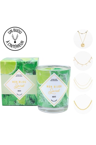 Vela perfumada con collar -  Mojito