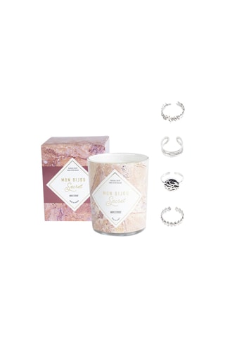 Vela perfumada Âmbar do oriente e anel Mon bijou Secret - Modelo aleatório