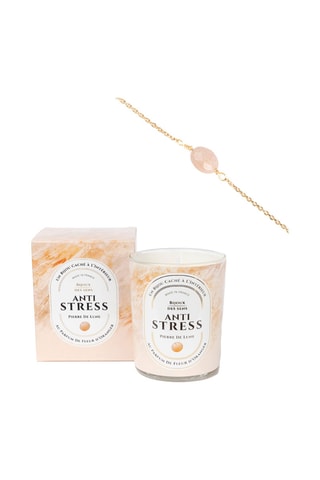 Vela perfumada Azahar y pulsera Anti stress - Piedra de luna