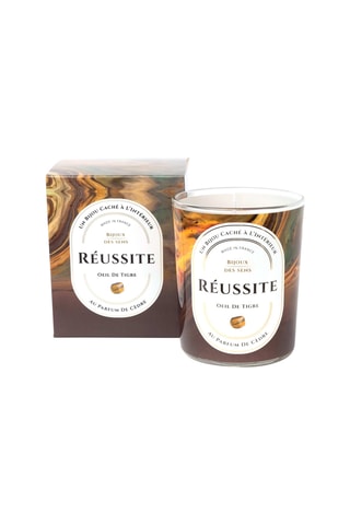 Vela perfumada Cedro y pulsera Réussite - Ojo de tigre