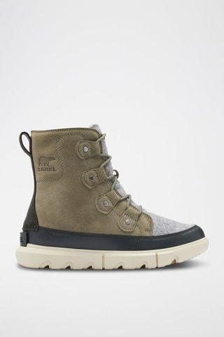 Botins em nobuck e laine Explorer™ II Joan Felt - Verde-azeitona