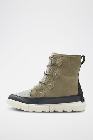 Botins em nobuck e laine Explorer™ II Joan Felt - Verde-azeitona