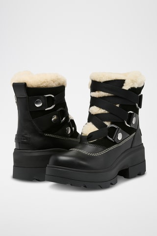 Botas de neve em couro e pelo de carneiro Joan Frwd™ - Preto