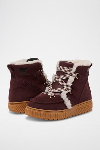 Botins forrados em nobuck Ona Ave™ - Bordô