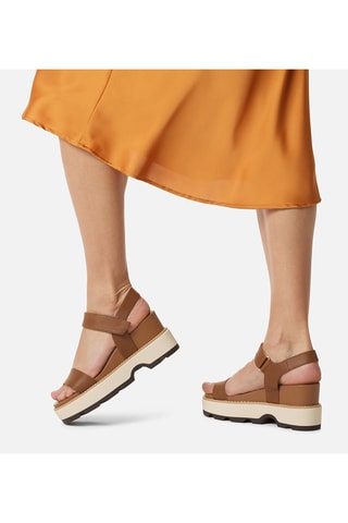 Sandálias com cunha em couro Joanie™ IV - Castanho