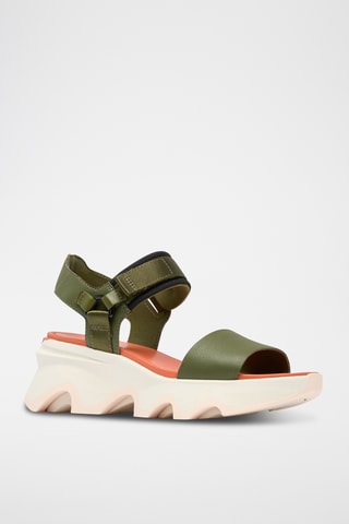 Sandálias com cunha em couro Kinetic™ Impact - Verde