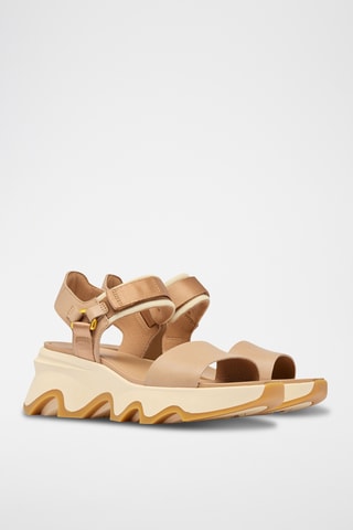 Sandálias com cunha em couro Kinetic™ Impact - Castanho