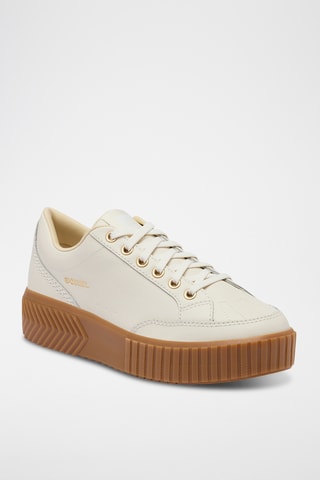 Sapatilhas com plataforma em couro Ona Ave™ Low - Branco