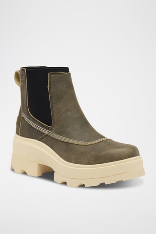 Botins Chelsea em couro Joan FRWD™ - Castanho e preto